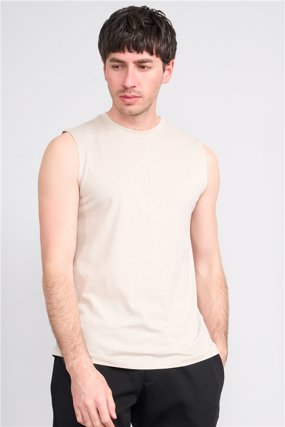 Çetinkaya Mentality 3707 Bisiklet Yaka 30/1 Penye Regular Atlet Vizon