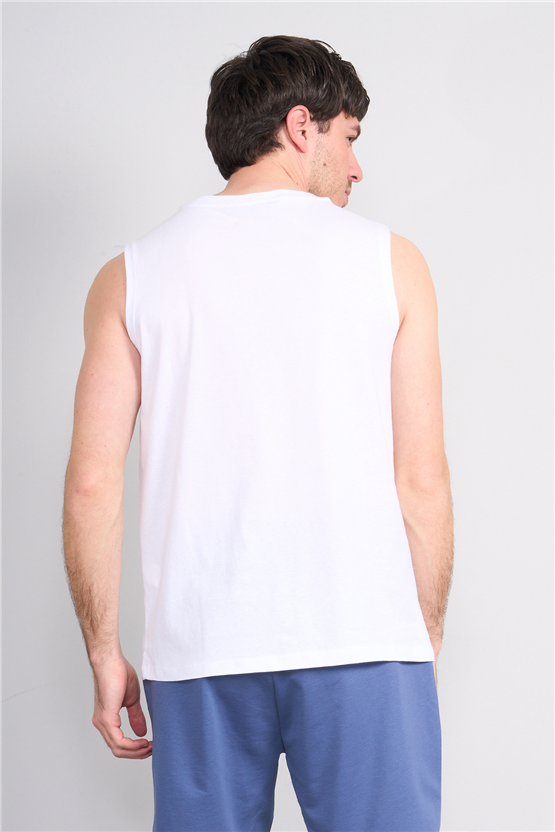 Çetinkaya Mentality 3707 Bisiklet Yaka 30/1 Penye Regular Atlet Beyaz