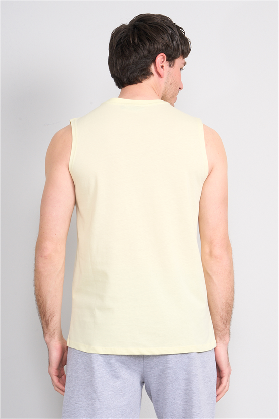 Çetinkaya Mentality 3707 Bisiklet Yaka 30/1 Penye Regular Atlet Uçuk Sarı