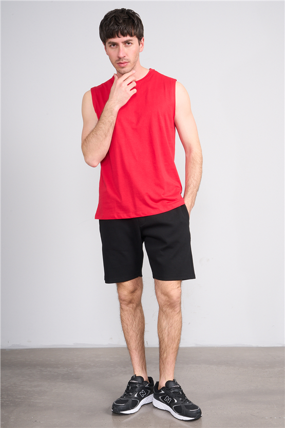 Çetinkaya Mentality 3707 Bisiklet Yaka 30/1 Penye Regular Atlet Kırmızı