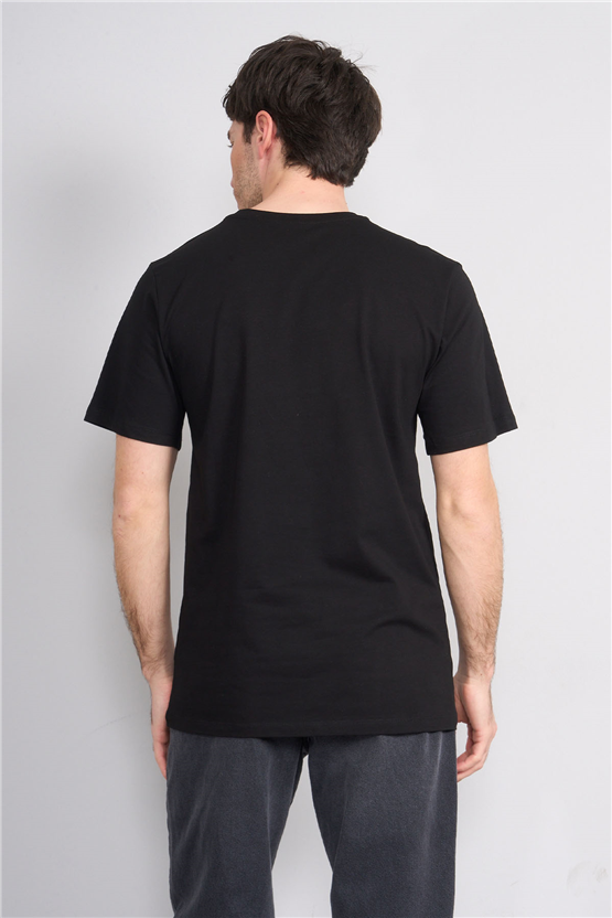 Çetinkaya Mentality 3713 Bisiklet Yaka Regular Cepli T-shirt Siyah