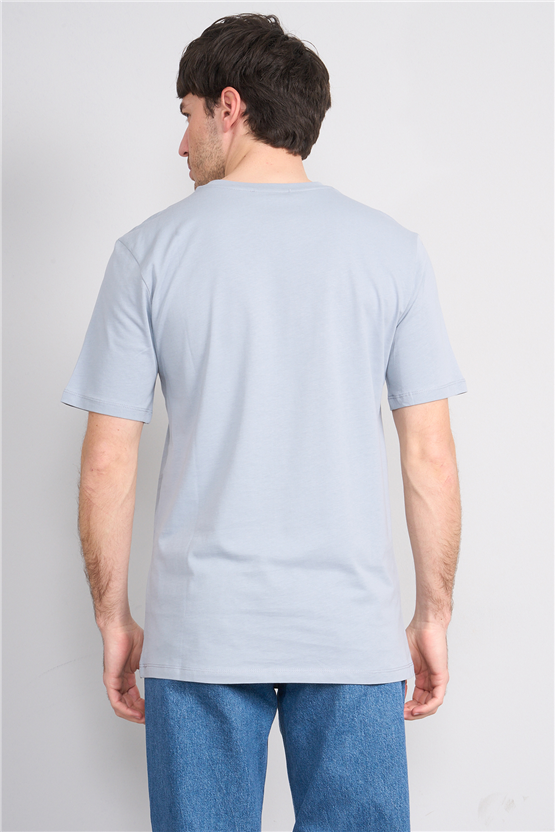 Çetinkaya Mentality 3713 Bisiklet Yaka Regular Cepli T-shirt Açık Gri