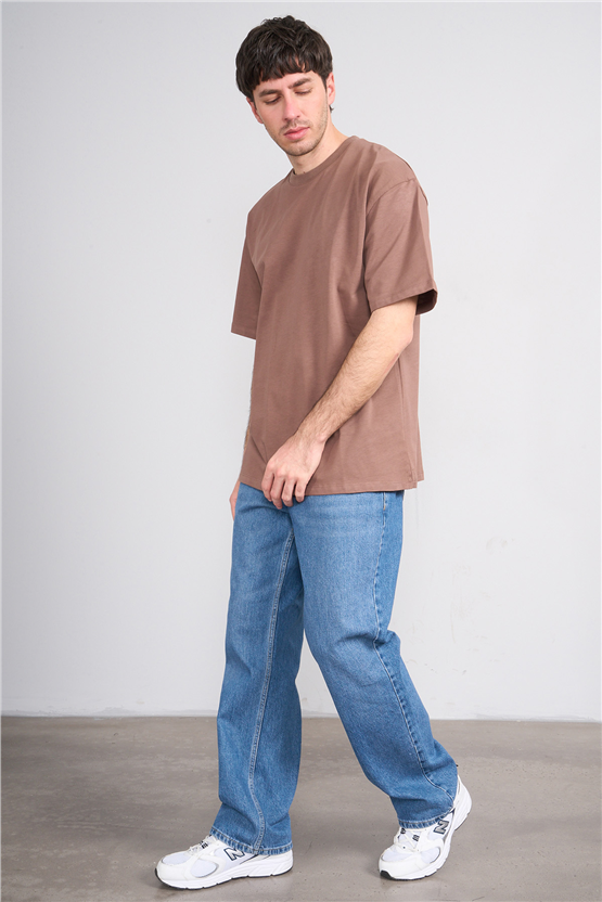 Çetinkaya Mentality 3880 Bisiklet Yaka 16/1 Süprem Regular T-shirt Kakao