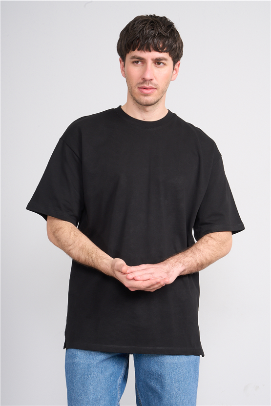 Çetinkaya Mentality 3880 Bisiklet Yaka 16/1 Süprem Regular T-shirt Siyah