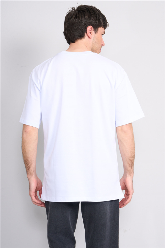 Çetinkaya Mentality 3880 Bisiklet Yaka 16/1 Süprem Regular T-shirt Beyaz
