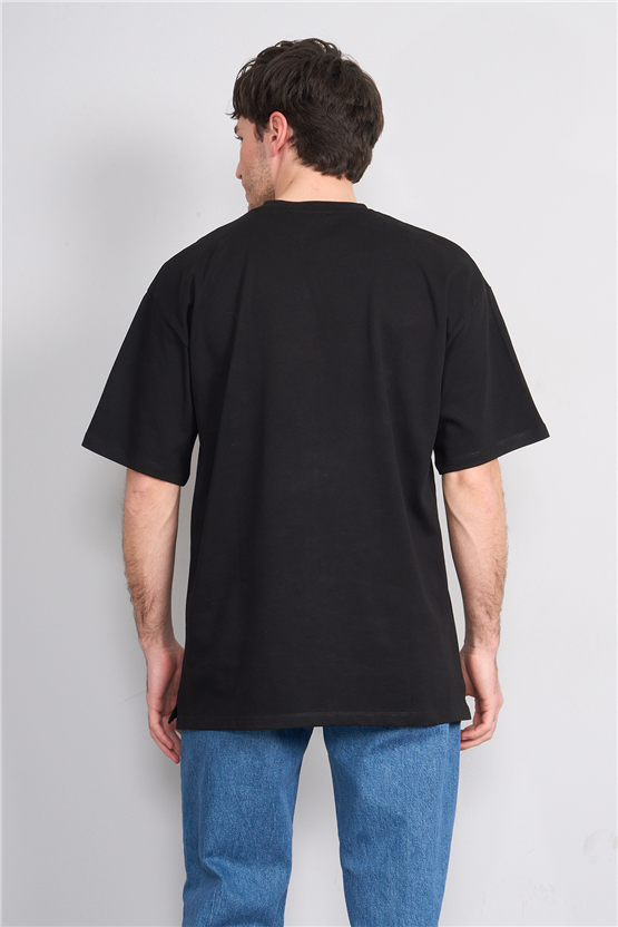 Çetinkaya Mentality 3880 Bisiklet Yaka 16/1 Süprem Regular T-shirt Siyah