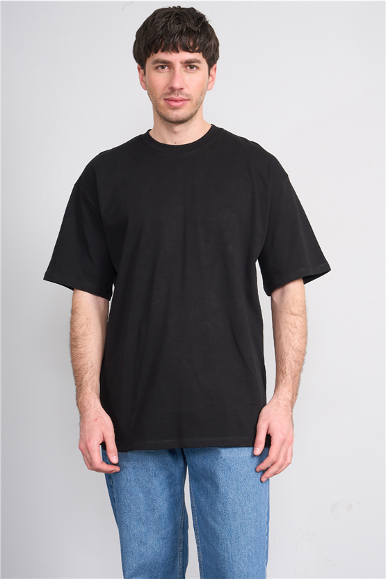 Çetinkaya Mentality 3880 Bisiklet Yaka 16/1 Süprem Regular T-shirt Siyah