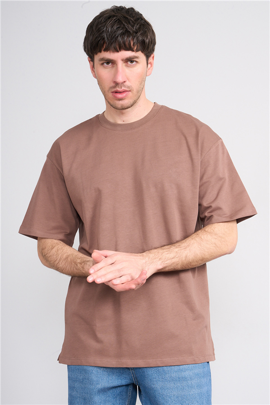 Çetinkaya Mentality 3880 Bisiklet Yaka 16/1 Süprem Regular T-shirt Kakao