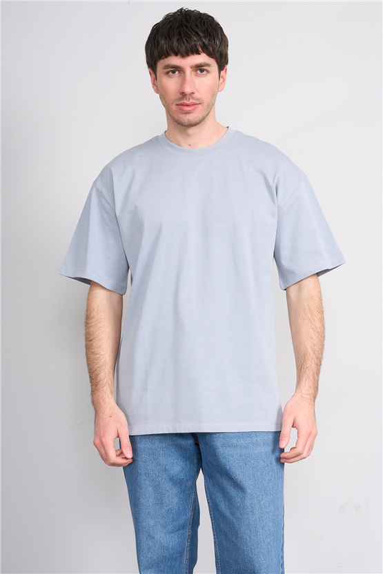 Çetinkaya Mentality 3880 Bisiklet Yaka 16/1 Süprem Regular T-shirt Açık Gri