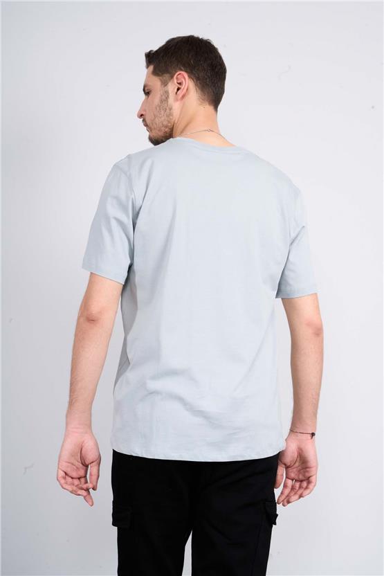 Çetinkaya Mentality 3898 Bisiklet Yaka Regular Baskılı T-Shirt Açık Gri