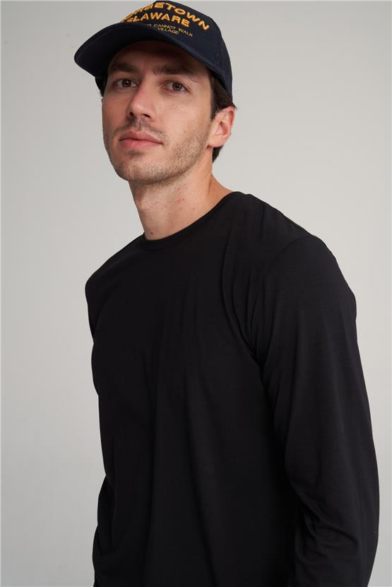 Çetinkaya Mentality 4199 Bisiklet Yaka Uzun Kol Süprem Slimfit Body Siyah