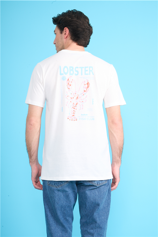 Çetinkaya Mentality 4210 Bisiklet Yaka Regular Baskılı T-shirt Krem