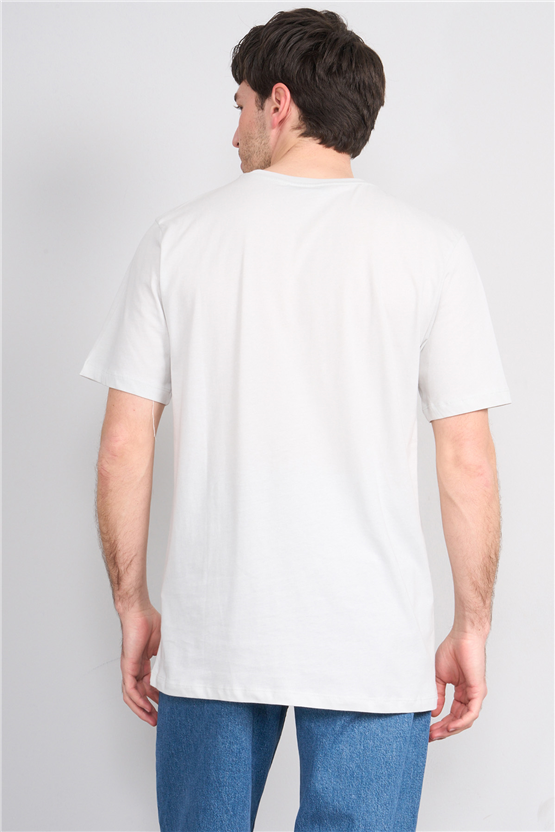 Çetinkaya Mentality 4383 Bisiklet Yaka Regular Baskılı T-shirt Taş