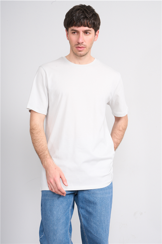 Çetinkaya Mentality 4393 Bisiklet Yaka Regular Baskılı T-shirt  Taş