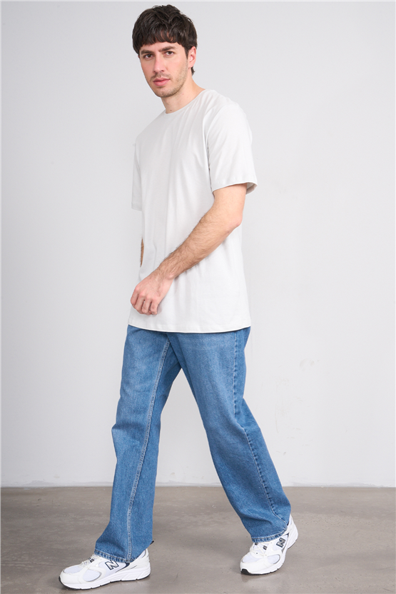 Çetinkaya Mentality 4393 Bisiklet Yaka Regular Baskılı T-shirt  Taş