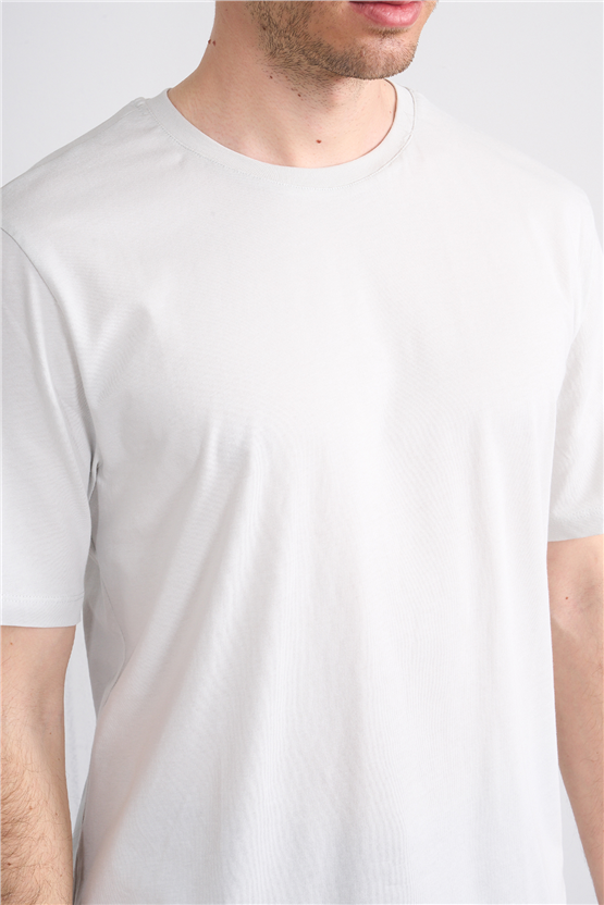 Çetinkaya Mentality 4393 Bisiklet Yaka Regular Baskılı T-shirt  Taş