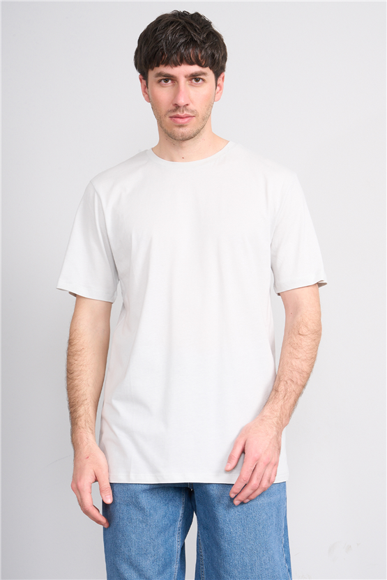 Çetinkaya Mentality 4393 Bisiklet Yaka Regular Baskılı T-shirt  Taş