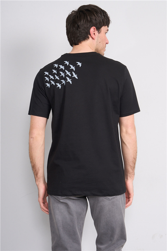 Çetinkaya Mentality 4401 Bisiklet Yaka Regular Baskılı T-shirt Siyah