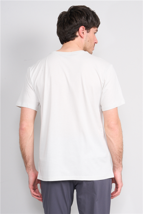Çetinkaya Mentality 4402 Bisiklet Yaka Regular Baskılı T-shirt Taş