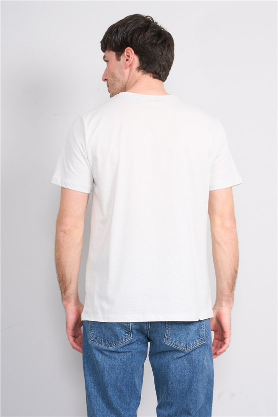 Çetinkaya Mentality 4403 Bisiklet Yaka Regular Baskılı T-shirt Taş