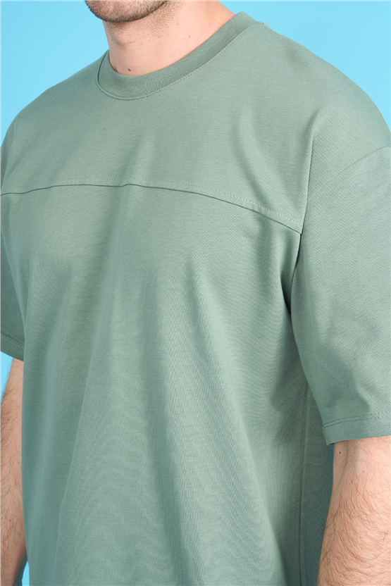 Çetinkaya Mentality 4420 Bisiklet Yaka 16/1 Süprem Regular T-shirt Haki