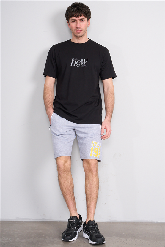 Çetinkaya Mentality 4493 Bisiklet Yaka Regular Baskılı T-shirt Siyah
