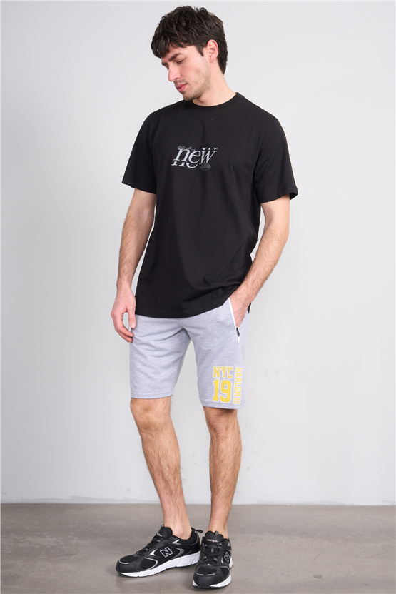 Çetinkaya Mentality 4493 Bisiklet Yaka Regular Baskılı T-shirt Siyah