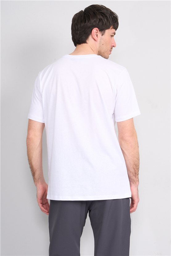 Çetinkaya Mentality 4497 Bisiklet Yaka Regular Baskılı T-shirt Beyaz