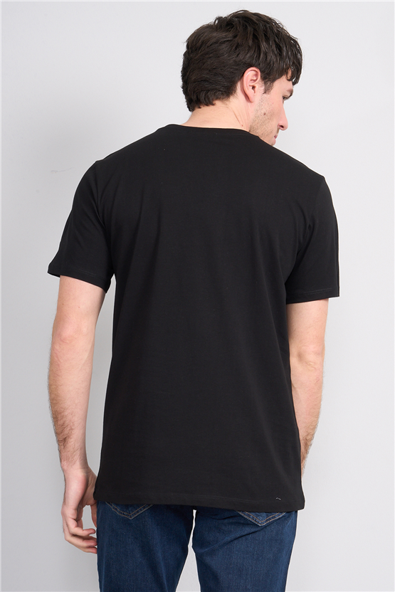 Çetinkaya Mentality 4498 Bisiklet Yaka Regular Baskılı T-shirt Siyah