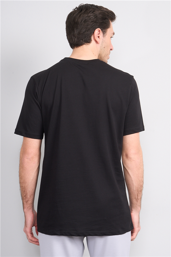 Çetinkaya Mentality 4499 Bisiklet Yaka Regular Baskılı T-shirt Siyah