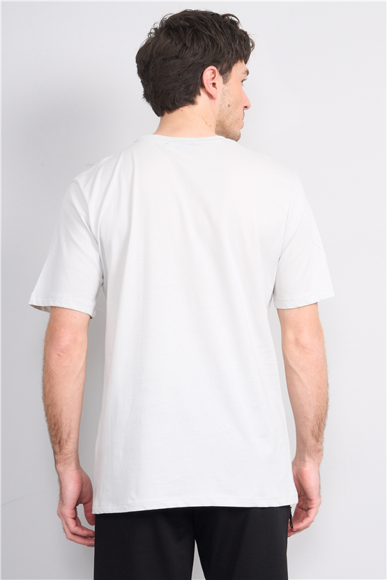 Çetinkaya Mentality 4499 Bisiklet Yaka Regular Baskılı T-shirt Taş