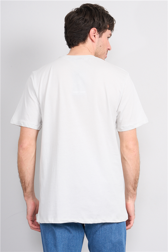 Çetinkaya Mentality 4500 Bisiklet Yaka Regular Baskılı T-shirt Taş