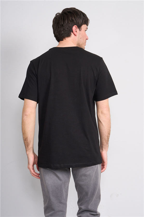 Çetinkaya Mentality 4502 Bisiklet Yaka Regular Baskılı T-shirt Siyah