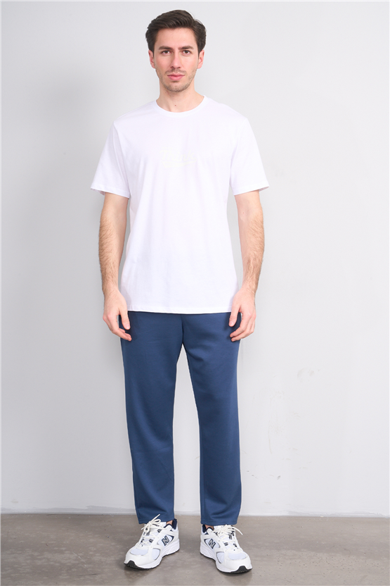 Çetinkaya Mentality 4503 Bisiklet Yaka Regular Baskılı T-shirt Beyaz