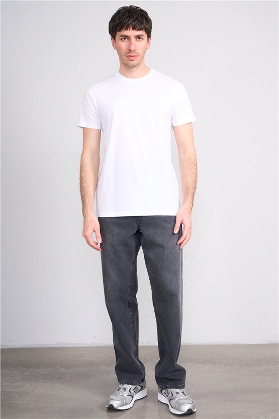Çetinkaya Mentality 4506 Bisiklet Yaka Regular Baskılı T-shirt Beyaz