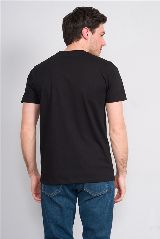 Çetinkaya Mentality 4507 Bisiklet Yaka Regular Modelli T-shirt Siyah