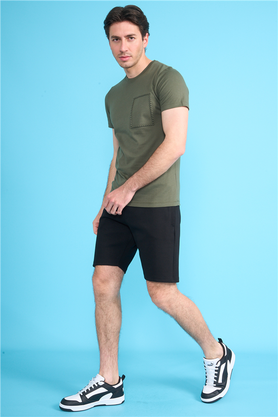 Çetinkaya Mentality 4508 Bisiklet Yaka Regular Modelli T-shirt Nefti