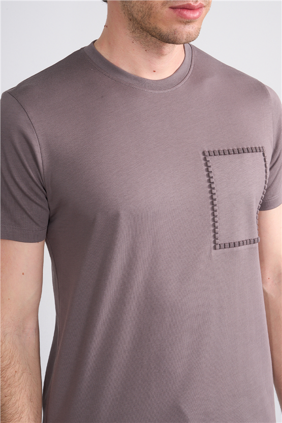 Çetinkaya Mentality 4508 Bisiklet Yaka Regular Modelli T-shirt Gri