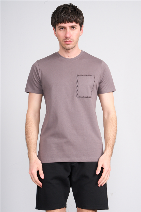 Çetinkaya Mentality 4508 Bisiklet Yaka Regular Modelli T-shirt Gri