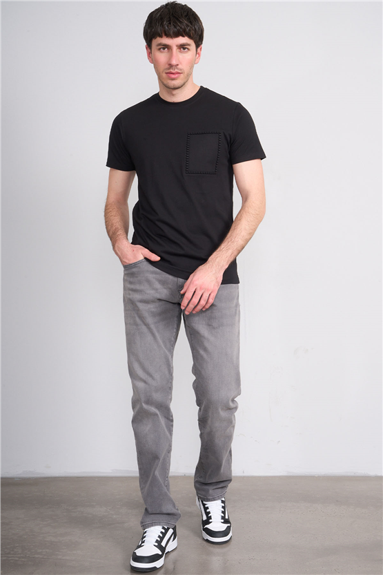 Çetinkaya Mentality 4508 Bisiklet Yaka Regular Modelli T-shirt Siyah