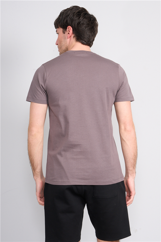 Çetinkaya Mentality 4508 Bisiklet Yaka Regular Modelli T-shirt Gri
