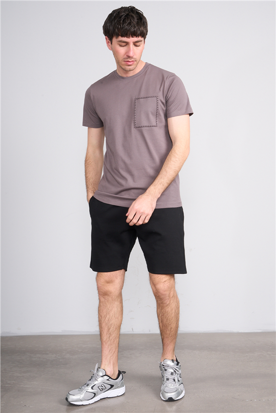 Çetinkaya Mentality 4508 Bisiklet Yaka Regular Modelli T-shirt Gri