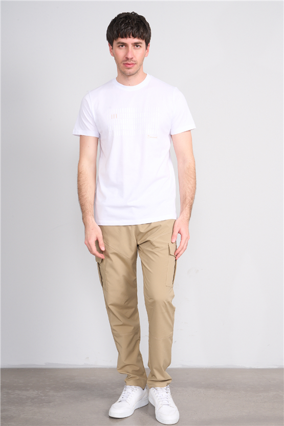 Çetinkaya Mentality 4510 Bisiklet Yaka Regular Modelli T-shirt Beyaz