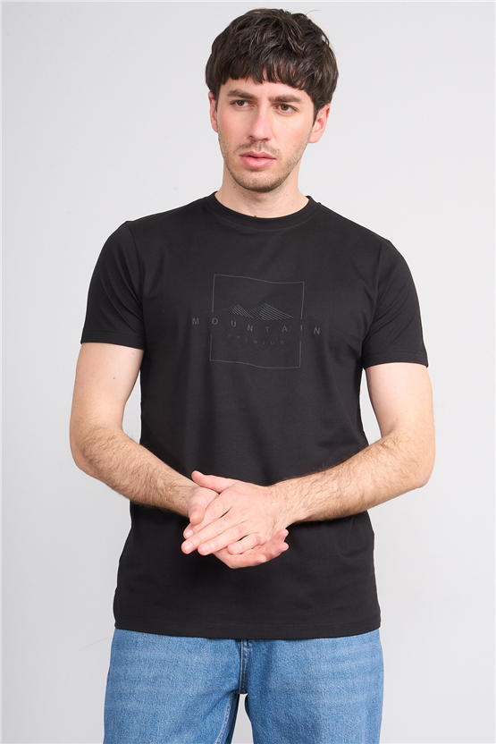 Çetinkaya Mentality 4511 Bisiklet Yaka Regular Modelli T-shirt Siyah