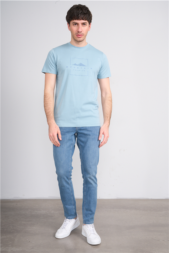 Çetinkaya Mentality 4511 Bisiklet Yaka Regular Modelli T-shirt Gri