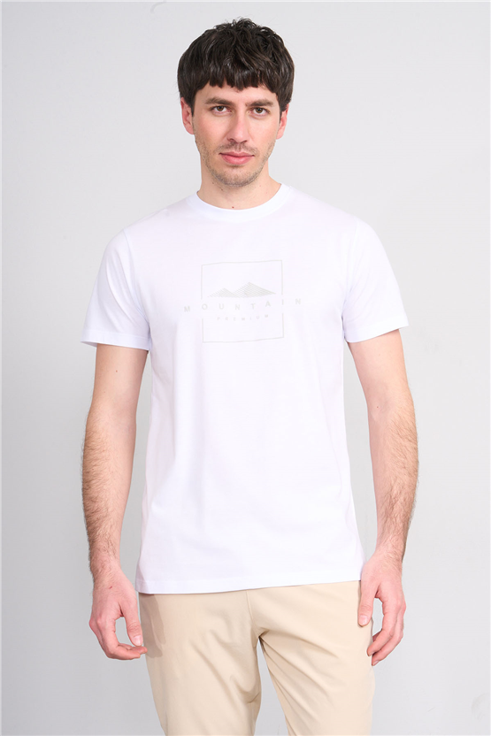 Çetinkaya Mentality 4511 Bisiklet Yaka Regular Modelli T-shirt Beyaz