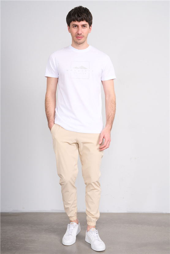 Çetinkaya Mentality 4511 Bisiklet Yaka Regular Modelli T-shirt Beyaz