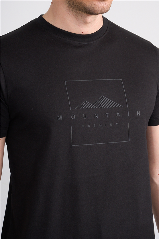 Çetinkaya Mentality 4511 Bisiklet Yaka Regular Modelli T-shirt Siyah