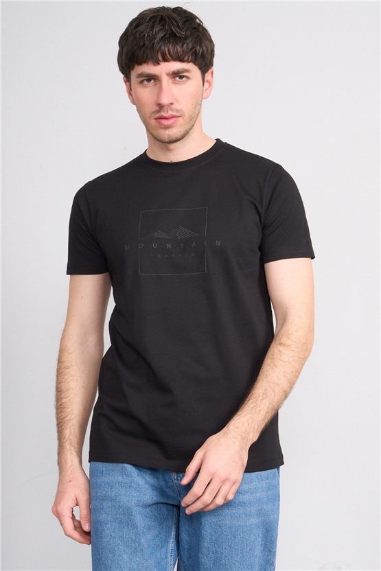 Çetinkaya Mentality 4511 Bisiklet Yaka Regular Modelli T-shirt Siyah