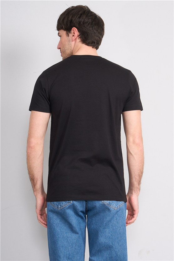 Çetinkaya Mentality 4511 Bisiklet Yaka Regular Modelli T-shirt Siyah